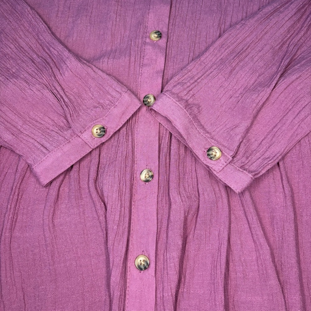 Cato Mauve Button-Up Women's Top - Picture 6 of 8